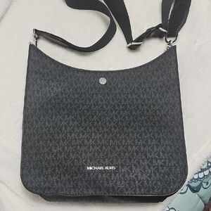 Michael Kors Black Messenger Bag with Signature Style